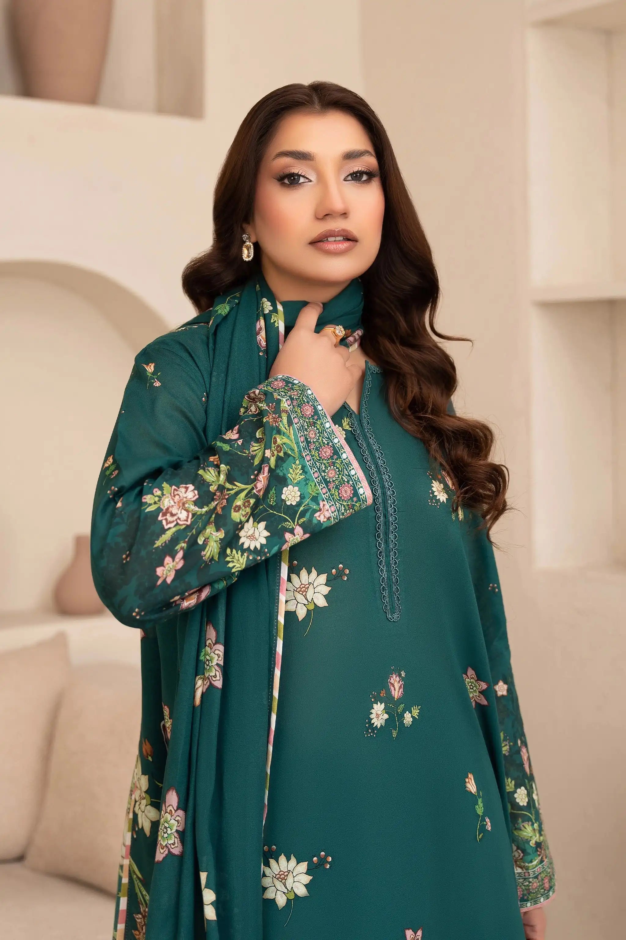 3 Piece Unstitched Dark Slate Gray Premium Printed Lawn Suit By Safa Noor Summer 2026 Niga Collection