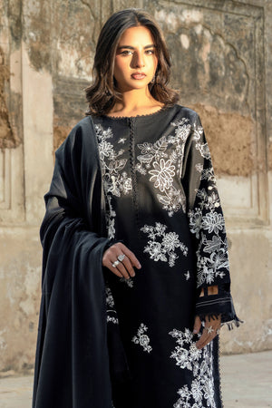 3 Piece Unstitched Dye Warm Naps Black Suit