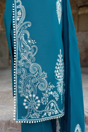 3 Piece Unstitched Dye Warm Naps Blue Chill Suit