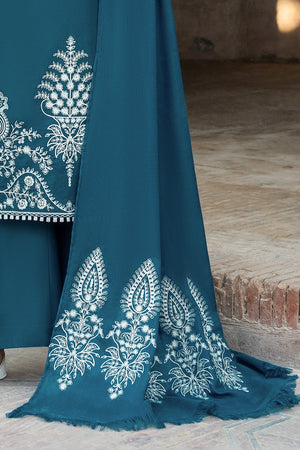 3 Piece Unstitched Dye Warm Naps Blue Chill Suit