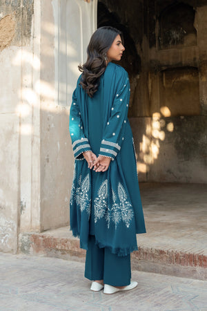 3 Piece Unstitched Dye Warm Naps Blue Chill Suit