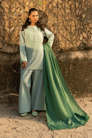 3 Piece Unstitched Dye Warm Naps Green Mist Suit