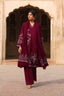 3 Piece Unstitched Dye Warm Naps Vine Red Suit