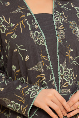 3 Piece Unstitched Gray Printed Linen - (Vol-114/08)D6- SAFANOOOR