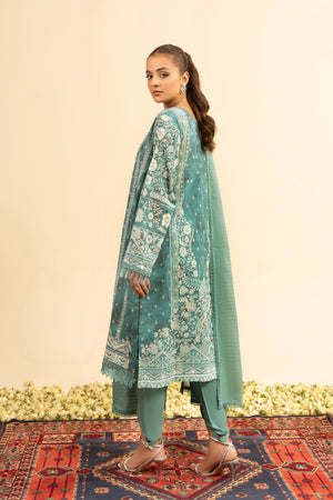 3 Piece Unstitched Grayish Green Premium Embroidered Jacquard Lawn Suit By Safa Noor Summer 2026 Dahlia Collection