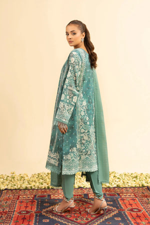 3 Piece Unstitched Grayish Green Premium Embroidered Jacquard Lawn Suit By Safa Noor Summer 2026 Dahlia Collection