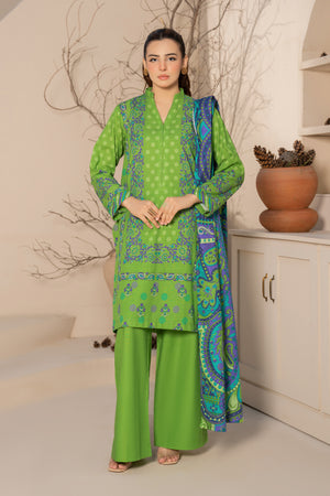 3 Piece Unstitched Green Printed Khaddar - (Vol-111/10)D6 - SAFANOOOR