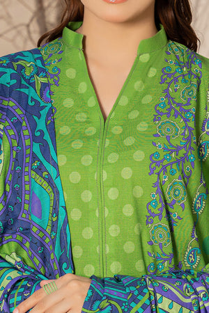 3 Piece Unstitched Green Printed Khaddar - (Vol-111/10)D6 - SAFANOOOR