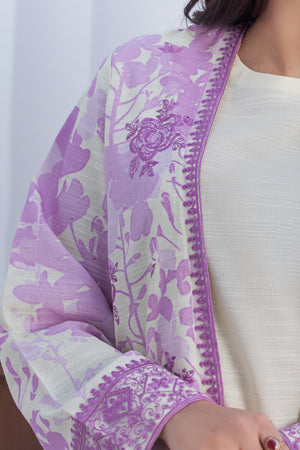 3 Piece Unstitched Lavender Embroidered Khaddar - (Vol-115/08)D6 - SAFANOOOR