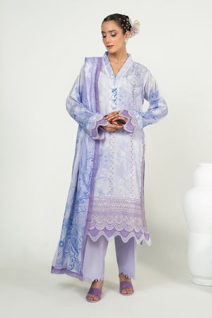 3 Piece Unstitched Lavender Embroidered Lawn - (Vol-105/06)3P-S-25-D9 - SAFANOOR