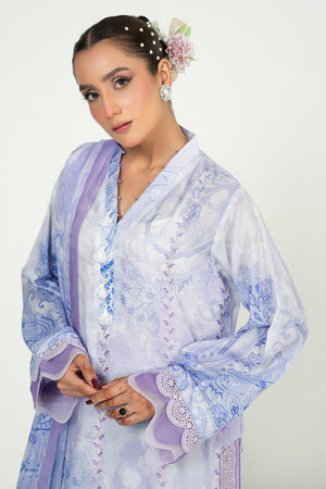 3 Piece Unstitched Lavender Embroidered Lawn - (Vol-105/06)3P-S-25-D9 - SAFANOOR