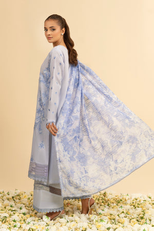 3 Piece Unstitched Lavender Gray Premium Embroidered Jacquard Lawn Suit By Safa Noor Summer 2026 Dahlia Collection