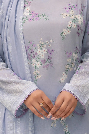 3 Piece Unstitched Lavender Gray Premium Printed Lawn Suit By Safa Noor Summer 2026 Niga Collection