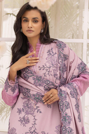3 Piece Unstitched Lavender Purple - SafaNoor