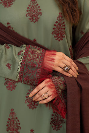 3 Piece Unstitched Light Grey Premium Embroidered Self Jacquard Lawn Suit By Safa Noor Summer 26 Nazneen Collection