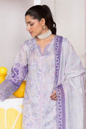 3 Piece Unstitched Lilac Printed Lawn - (Vol-107/09)3P-S-25-D9 - SAFANOOR