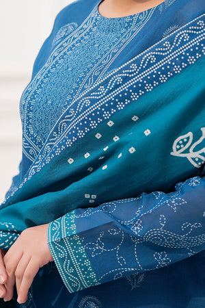 3 Piece Unstitched Mid Blue Premium Printed Lawn Suit by Safa Noor Nigaah Collection Summer 2026