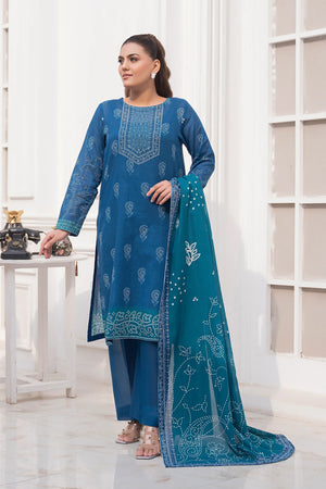 3 Piece Unstitched Mid Blue Premium Printed Lawn Suit by Safa Noor Nigaah Collection Summer 2026