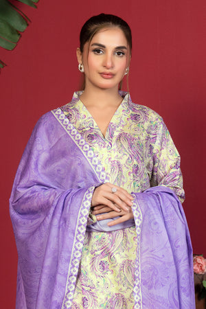 3 Piece Unstitched Mint Printed Lawn - (Vol-106/23)3P-S-25-D4 - SAFANOOR