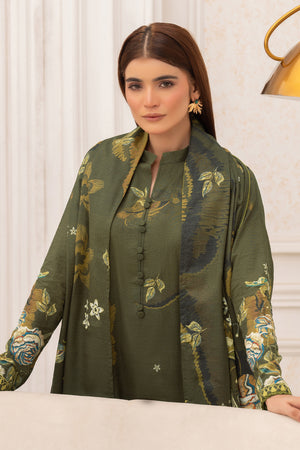 3 Piece Unstitched Moss Green Premium Khaddar - (Vol-116/12)D7 - SAFANOOOR