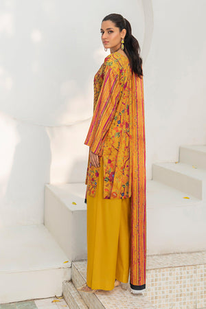 3 Piece Unstitched Mustard Printed Lawn - (Vol-88/23)D4 - SAFANOOR