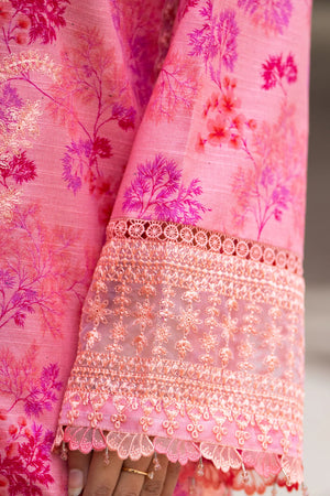 3 Piece Unstitched Naps khaddar Rose Pink Suit - Safa Noor