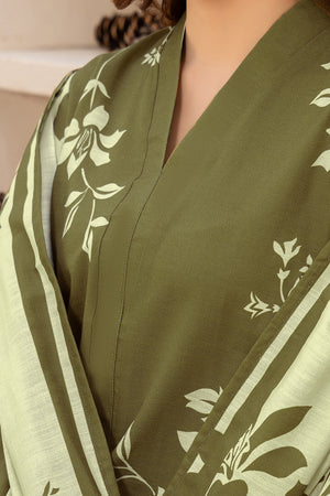 3 Piece Unstitched Olive Green Printed Khaddar - (Vol-111/10)D7 - SAFANOOOR