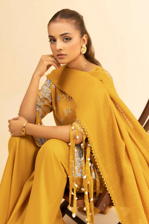 3 Piece Unstitched Orange Premium Embroidered Jacquard Lawn Suit By Safa Noor Summer 2026 Dahlia Collection
