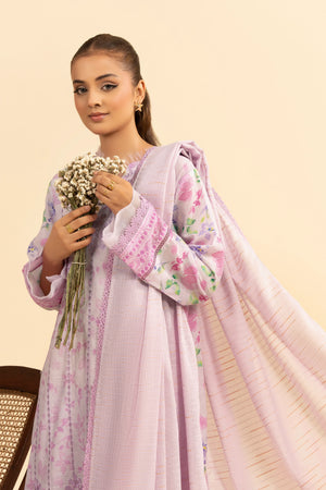 3 Piece Unstitched Pale Pink PremiumEmbroidered Jacquard Lawn Suit By Safa Noor Summer 2026 Dahlia Collection