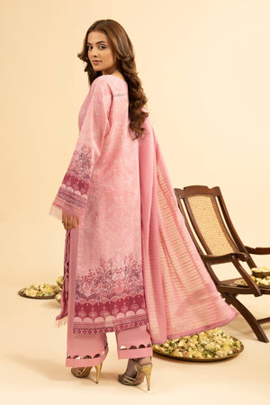3 Piece Unstitched Pale Pink Premium Embroidered Jacquard Lawn Suit By Safa Noor Summer 2026 Dahlia Collection