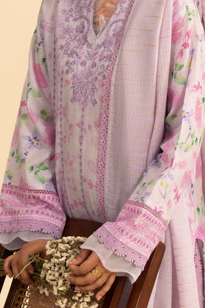 3 Piece Unstitched Pale Pink Premium Embroidered Jacquard Lawn Suit By Safa Noor Summer 2026 Dahlia Collection
