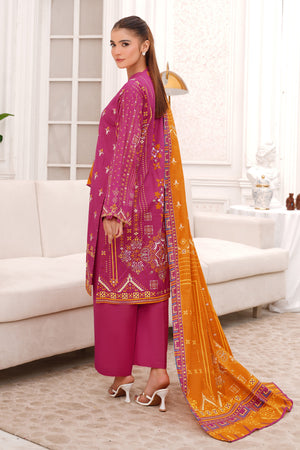 3 Piece Unstitched Pink Premium Khaddar - (Vol-116/12)D1 - SAFANOOOR