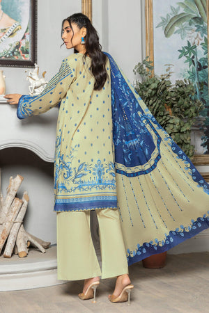 3 Piece Unstitched Pistachio Printed Lawn - SafaNoor