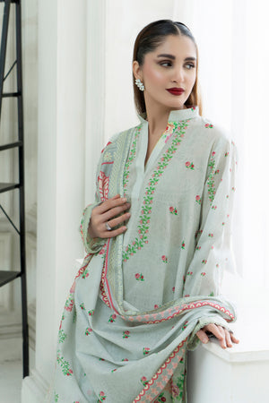 3 Piece Unstitched Pistachio Printed Lawn - (Vol-102/21)3P-S-25-D5 - SAFANOOR