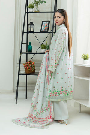 3 Piece Unstitched Pistachio Printed Lawn - (Vol-102/21)3P-S-25-D5 - SAFANOOR