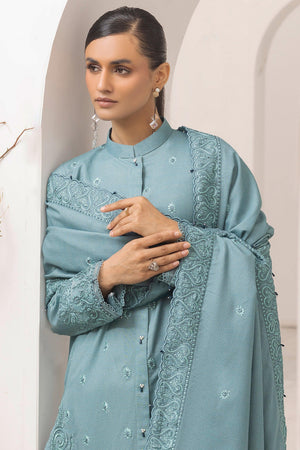 3 Piece Unstitched Powder Blue - SafaNoor