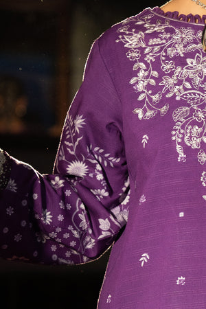 3 Piece Unstitched Purple Embroidered Linen - (Vol-113/01)D9 - SAFANOOOR