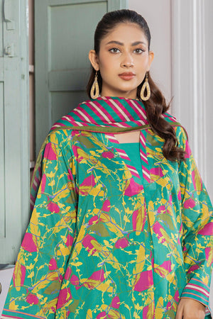 3 Piece Unstitched Sea Green Printed Lawn - (Vol-87/21)3P-S-25-D8 -SafaNoor