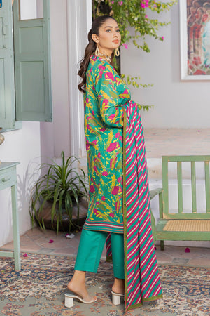 3 Piece Unstitched Sea Green Printed Lawn - (Vol-87/21)3P-S-25-D8 -SafaNoor