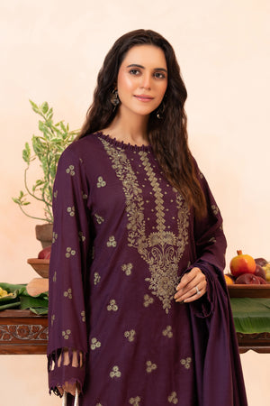 3 Piece Unstitched Seal Brown Premium Embroidered Self Jacquard Lawn Suit By Safa Noor Summer 26 Nazneen Collection