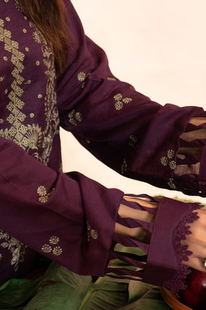 3 Piece Unstitched Seal Brown Premium Embroidered Self Jacquard Lawn Suit By Safa Noor Summer 26 Nazneen Collection