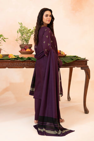 3 Piece Unstitched Seal Brown Premium Embroidered Self Jacquard Lawn Suit By Safa Noor Summer 26 Nazneen Collection