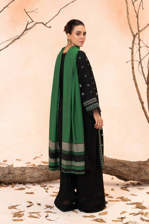 3 Piece Unstitched Smoky Black Premium Embroidered Self Jacquard Lawn Suit By Safa Noor Summer 26 Nazneen Collection