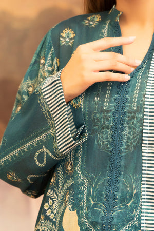 3 Piece Unstitched Teal Green Printed Lawn - (Vol-104/24)3P-S-25-D4 - SAFANOOR