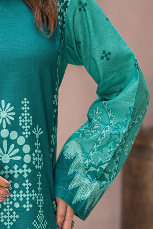 3 Piece Unstitched Teal Printed Khaddar - (Vol-111/11)D11 - SAFANOOOR