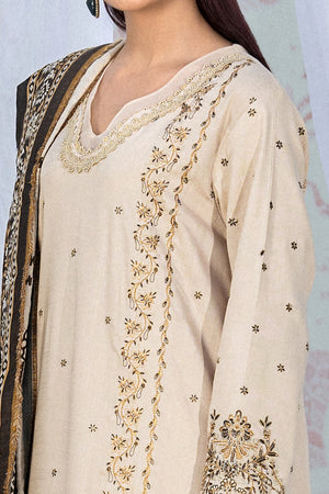 3 Piece Unstitched Texture Dye Bone Embroidered Suit