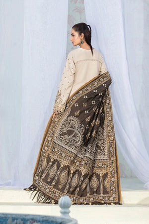 3 Piece Unstitched Texture Dye Bone Embroidered Suit