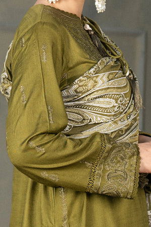 3 Piece Unstitched Texture Dye Luxor Gold Embroidered Suit