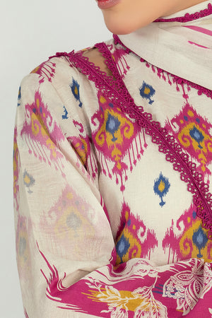 3 Piece Unstitched White Embroidered Lawn - (Vol-105/06)3P-S-25-D4 - SAFANOOR