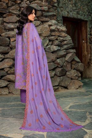 3 Piece Unstitched Wisteria Embroidered Lawn - SafaNoor